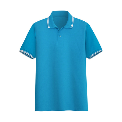 Black Sky Blue Men's POLO Shirt Lapel Slim Summer 65% Cotton T Shirts