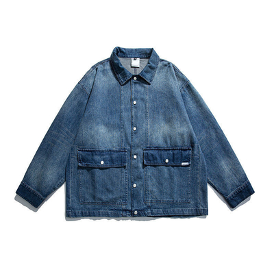 Manufactuer OEM Oversized Jacket Fade Color Casual Denim Jacket Youth