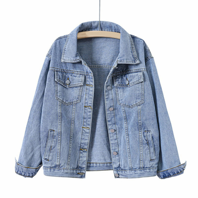 Factory OEM Spring Autumn New Retro Loose Blue Oversized Woman Cowboy Coat