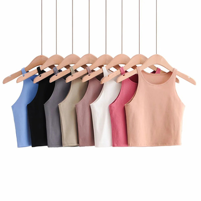 The New Summer 2022 Round Neck Sleeveless Vest In Solid Color