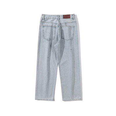 OEM Logo Hand Painted Straight Leg Jeans Graffiti Pants Factory Low MOQ Manufacturer