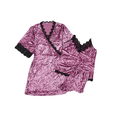 2021 Fashionable Short Tank Top Sexy Lace Bathrobe For Women Home Wear