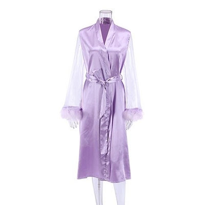 OEM maufactory  Summer Cross Border Fashion Feathers Ginseng Purple Pajamas Women'S