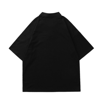 Custom 100% Pure Cotton Letter Printed Polo Shirt Short Sleeved T-Shirt For Men