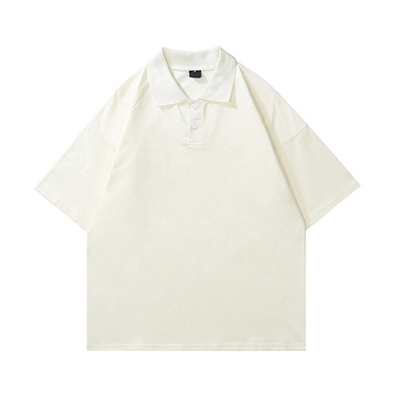 Custom 100% Pure Cotton Letter Printed Polo Shirt Short Sleeved T-Shirt For Men