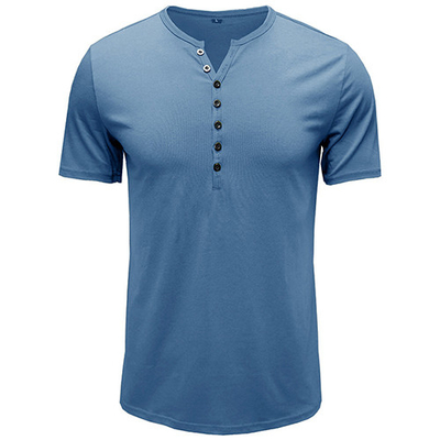 2021 Trend Fashionable Solid Short T-Shirt For Men V-Neck T-Shirt For Men