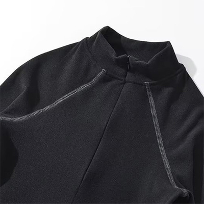 2023 Spring Double Sided German Velvet Raglan Sleeve Zipper Bottom Top Women'S T-Shirt