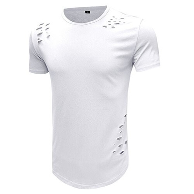 OEM maufactory  Summer Round Collar Solid Color T Shirt Male Loose Short Sleeve