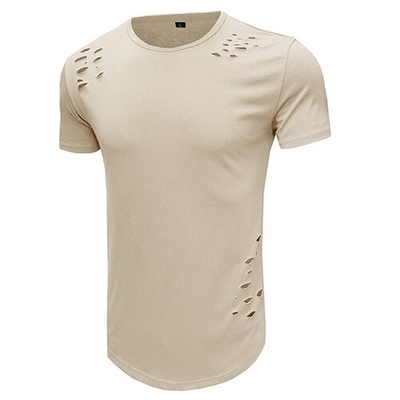 OEM maufactory  Summer Round Collar Solid Color T Shirt Male Loose Short Sleeve