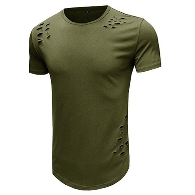 OEM maufactory  Summer Round Collar Solid Color T Shirt Male Loose Short Sleeve