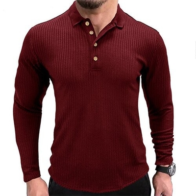 OEM maufactory  Autumn And Winter Long Sleeved Solid Color POLO Shirt European And American