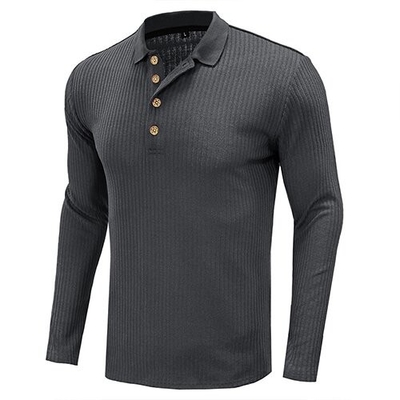 OEM maufactory  Autumn And Winter Long Sleeved Solid Color POLO Shirt European And American