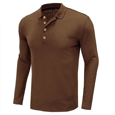 OEM maufactory  Autumn And Winter Long Sleeved Solid Color POLO Shirt European And American