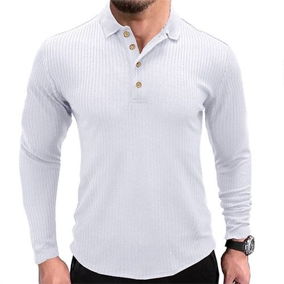 OEM maufactory  Autumn And Winter Long Sleeved Solid Color POLO Shirt European And American