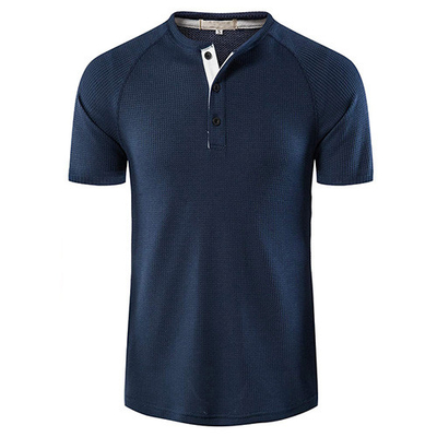 Summer New Cotton Loose Round Neck Men's Short Sleeve Solid T-Shirt
