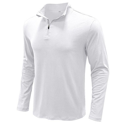 OEM maufactory  Autumn Winter European American Stand Up Collar Solid Color POLO Men'S Long Sleeve