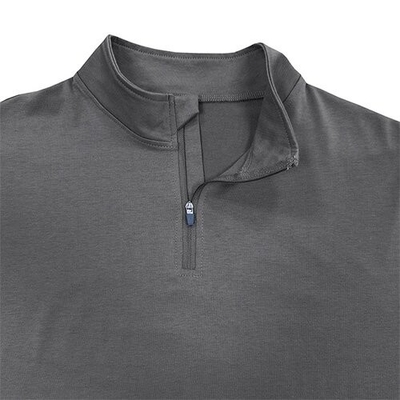 OEM maufactory  Autumn Winter European American Stand Up Collar Solid Color POLO Men'S Long Sleeve