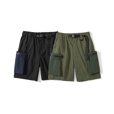 Summer Casual Men'S Shorts Loose Large Pocket Color Contrast Trend Pants