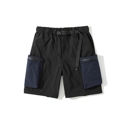 Summer Casual Men'S Shorts Loose Large Pocket Color Contrast Trend Pants