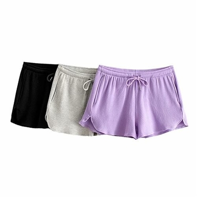 OEM maufactory  Summer Home Casual Wide Leg Pants Female BM Thread Elastic Loose Waist Sports Shorts
