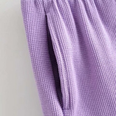OEM maufactory  Summer Home Casual Wide Leg Pants Female BM Thread Elastic Loose Waist Sports Shorts