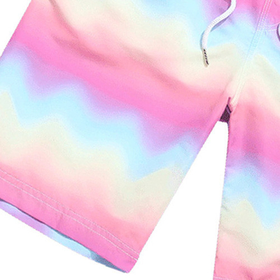 Summer Digital Print Rainbow Gradient Loose Shorts For Men And Women