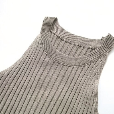 OEM maufactory  Summer Narrow Shoulder Vest Skirt Sleeveless New Side Split Pits Sexy Hip Skirt