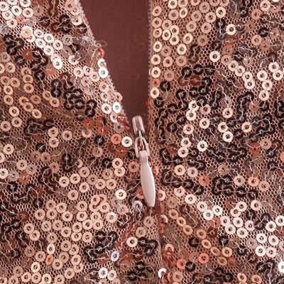 OEM maufactory  Sexy Sleeveless Temperament Sequins Polyester Skirt V Neck Skirt Dress