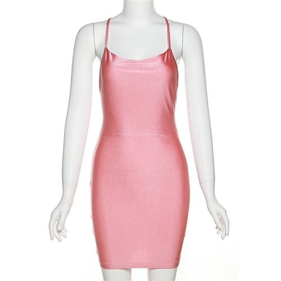OEM maufactory 2023 custom apparel spring and summer women's new fashion sleeveless short   v -neck dress