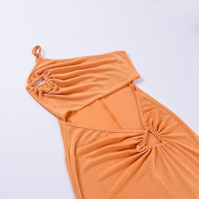 OEM maufactory Holiday style shoulder hollow polyester sleeveless  women's sexy skirt fashion hot girl slim skirt