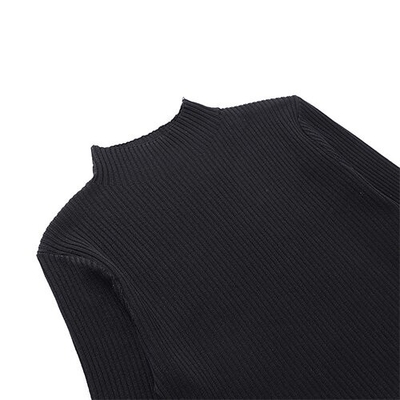 OEM maufactory Pure color street sweater farbic female slim turtlenecks long sleeve warm and base short casual wild top