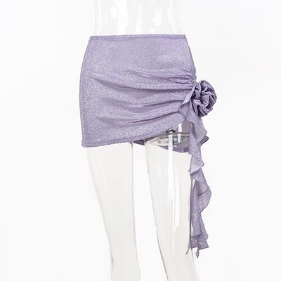 OEM maufactory Summer newpolyester sleeveless parties sexy slim hot girl stereo flower design hanging neck top suits