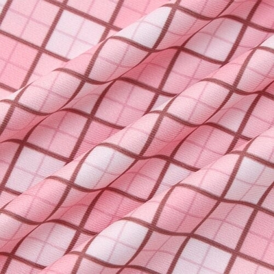 OEM  maufactory long -sleeved short skirt side polyester women's pink lattice dress