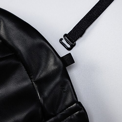 OEM  maufactory New Women's  Deep V -neck sleveless polyester Deep -back dress high -waist hip tight PU leather skirt
