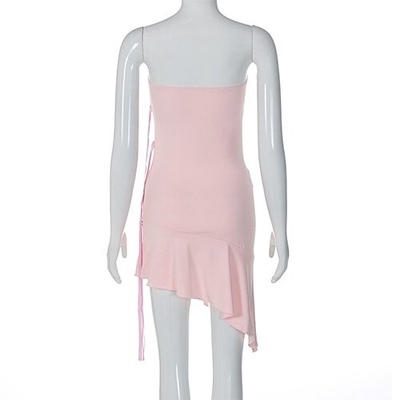 OEM maufactory European and American style 2023 Summer new short polyester sexy tube top skirt fashion dress