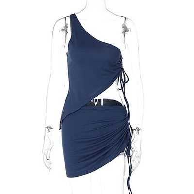 OEM maufactory European and OEM American style 2023 Summer polyester short skirt set women