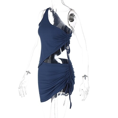 OEM maufactory European and OEM American style 2023 Summer polyester short skirt set women