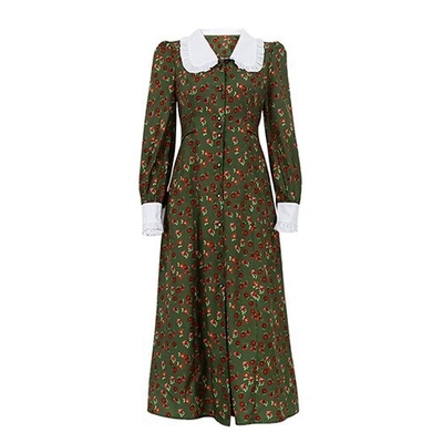 OEM maufactory  Print Long Skirt Doll Collars Polyester European American Long Sleeved
