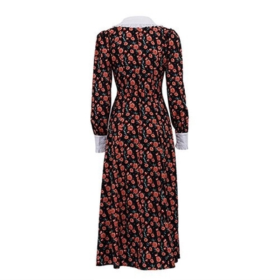 OEM maufactory  Print Long Skirt Doll Collars Polyester European American Long Sleeved