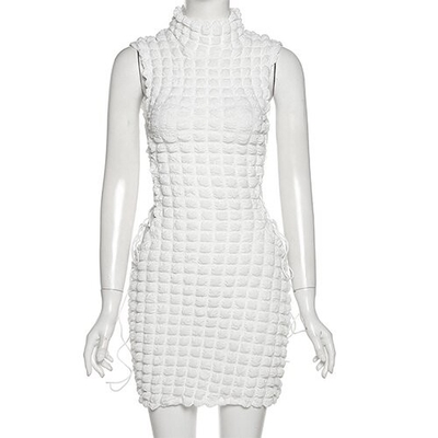 OEM maufactory Polyester Spring Summer Round Neck Sleeveless Sexy Belt European American Style