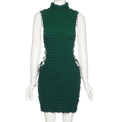 OEM maufactory Polyester Spring Summer Round Neck Sleeveless Sexy Belt European American Style