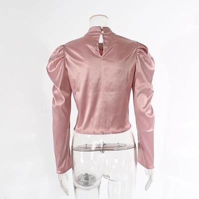OEMmaufactory  Cross -border 2021 women's new European and American pleated long -sleeved shirt sweet top f