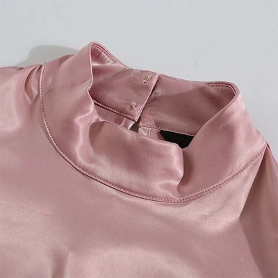 OEMmaufactory  Cross -border 2021 women's new European and American pleated long -sleeved shirt sweet top f
