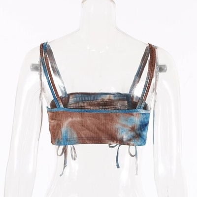 OEM Summer One Word Back - Back Top Jacket Tie Dye Camisole Small Vest