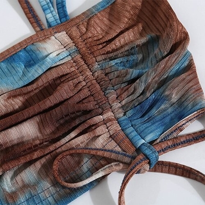 OEM Summer One Word Back - Back Top Jacket Tie Dye Camisole Small Vest
