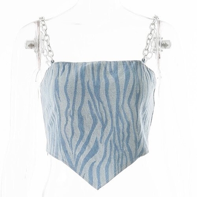 OEM European And American Style Women'S Chain Navel Vest Female Open Back Short