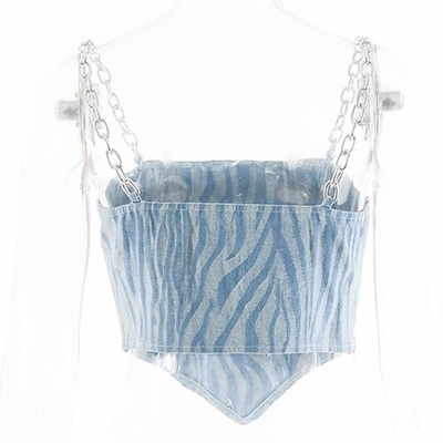OEM European And American Style Women'S Chain Navel Vest Female Open Back Short