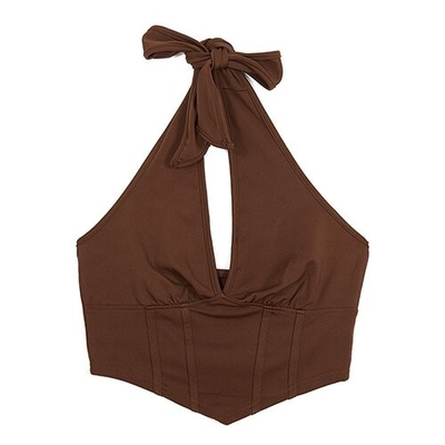 OEM maufactory European cross -border new women's European and American sexy vest hanging neck tie v -neck