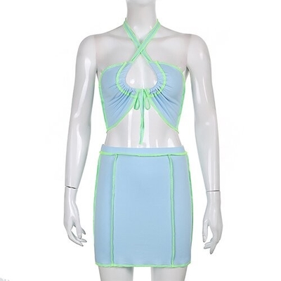OEM manufactory spring and summer new women's anti -car contrasting color pumping hollow hanging neck s
