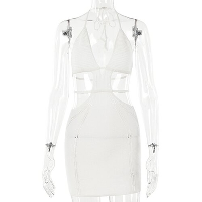OEM maufactory Europe and the United States 2023 spring and summer new knit sweater dress sexy pure desire hot girl